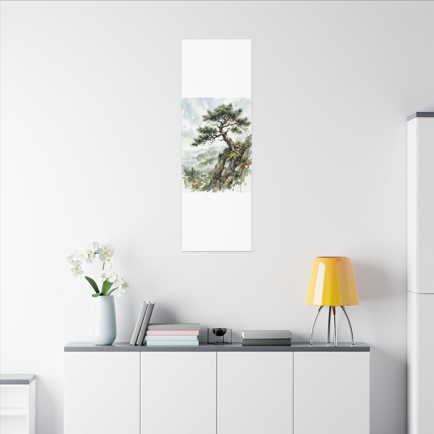 Pine Tree Spring Canvas Art | Japandi Neutral Design