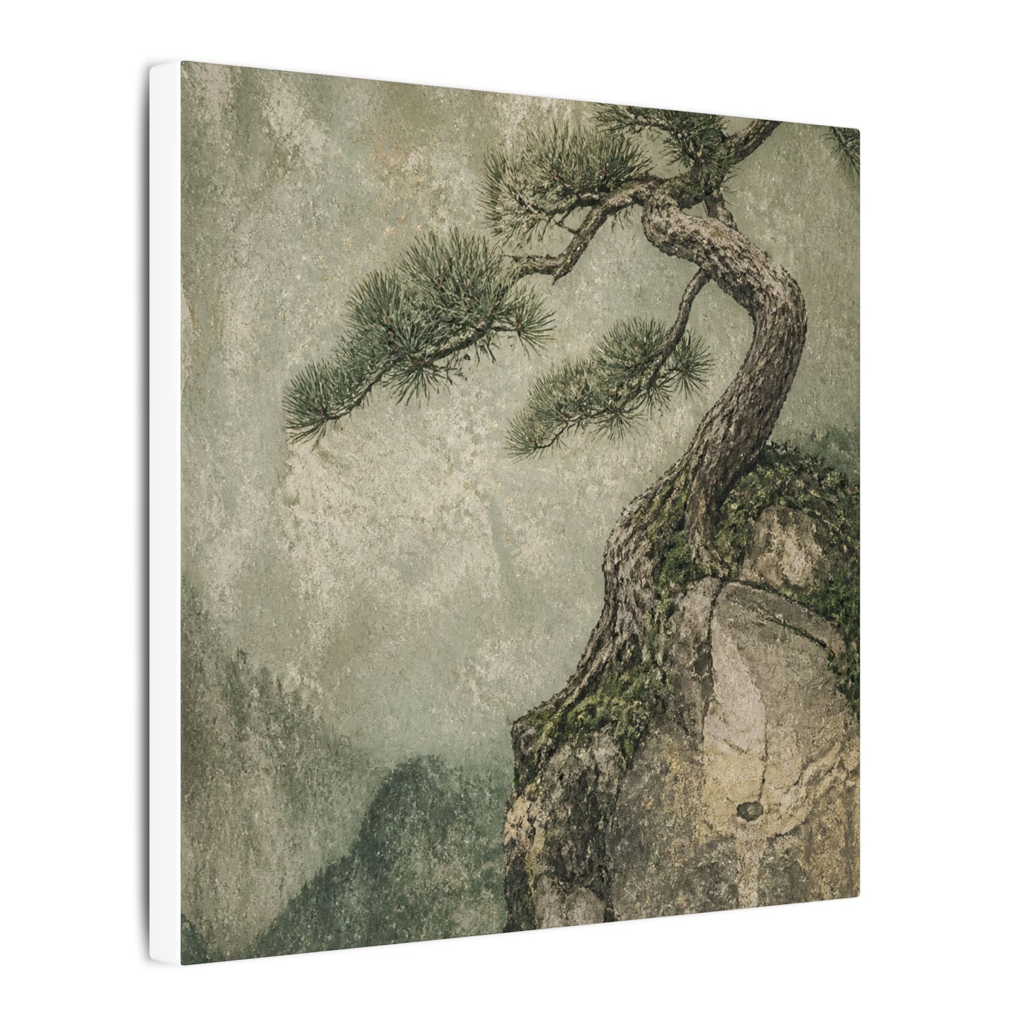Fukinsei Pine Tree Canvas Art - Japandi Texture