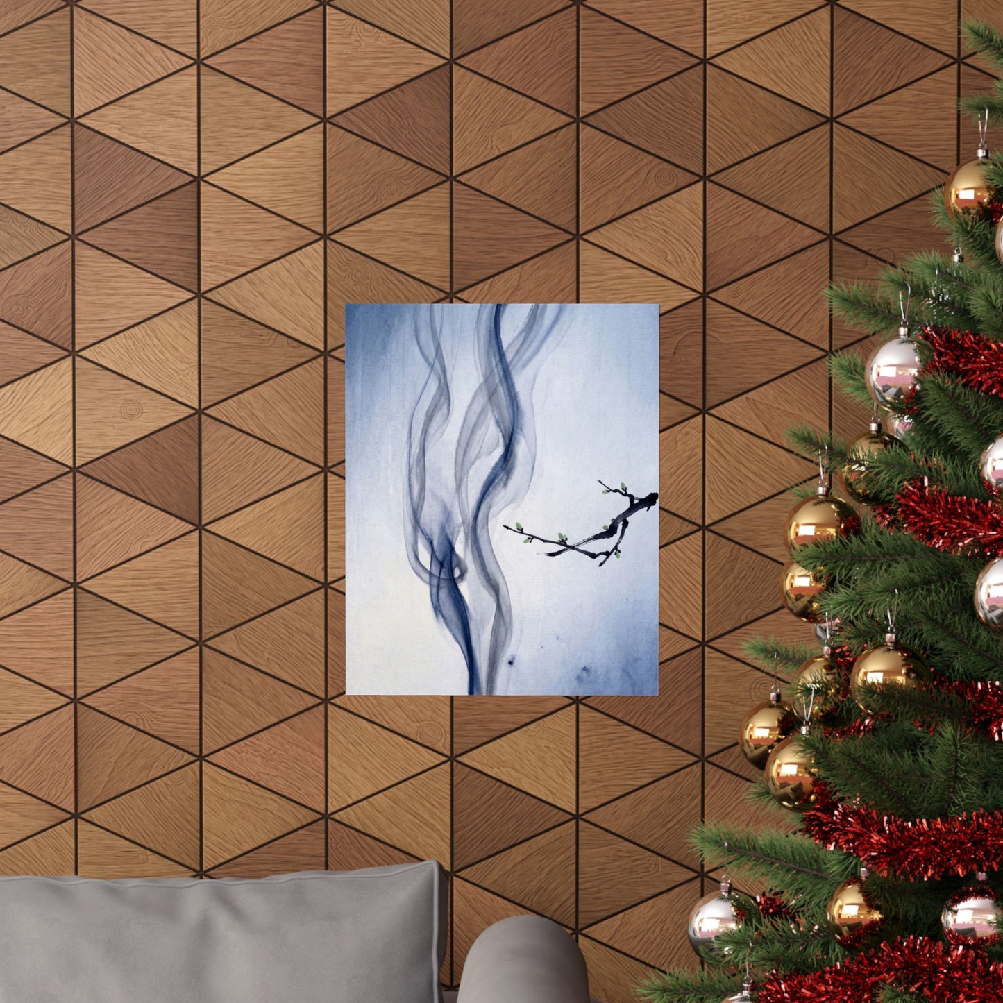 Datsuzoku Incense Smoke Wall Art Print - Zen Sumi E