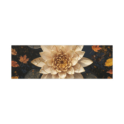 Kintsugi Lotus Flower in Dappled | Gold Repair Canvas Art