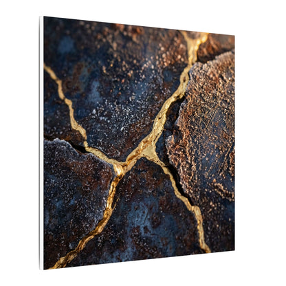 Winter Rust Patina Gold Vein Canvas Art | Resilient Decor