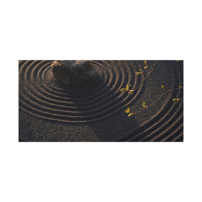 Rock Garden Shadow Zen Canvas Art | Bold Dark Japandi Art