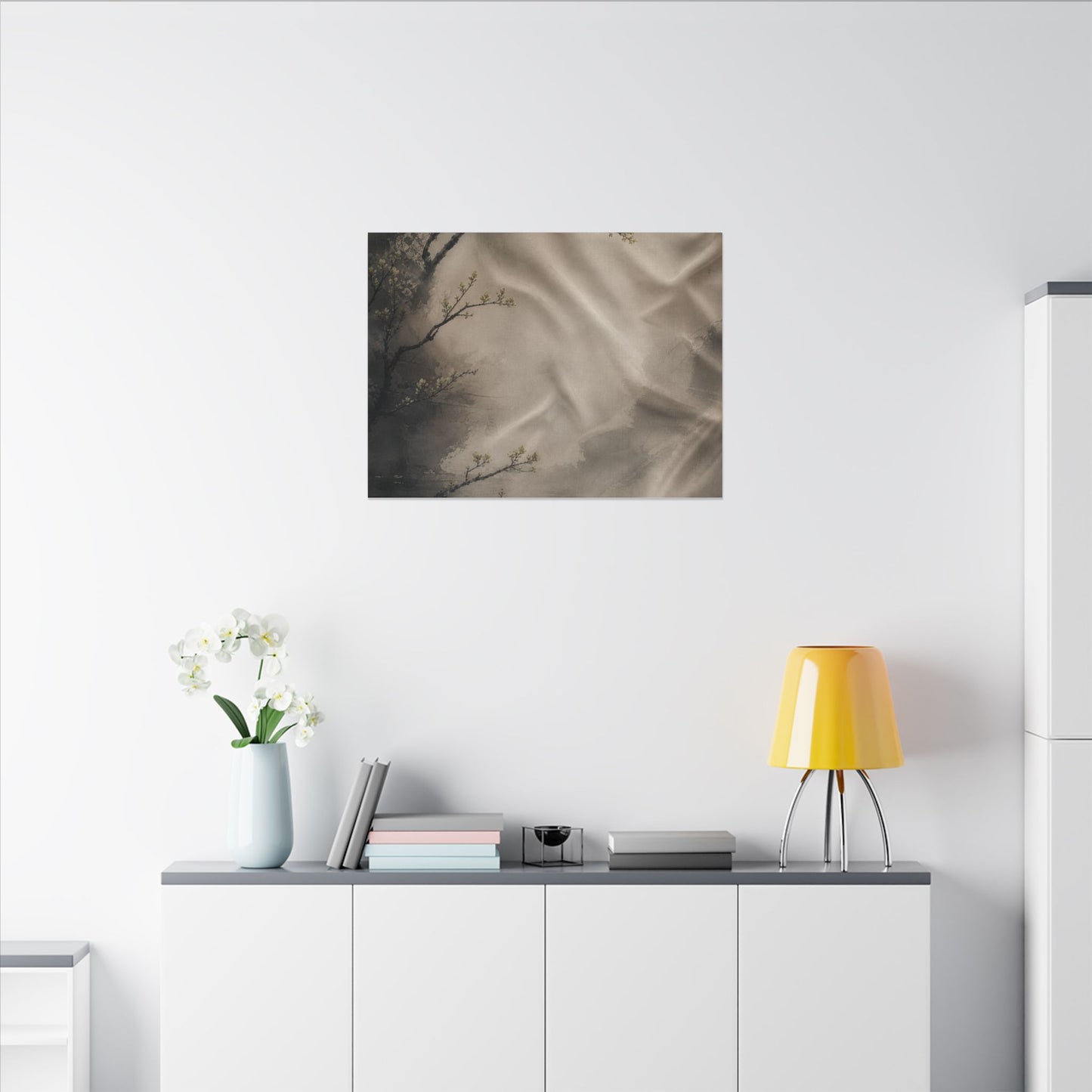 Silk Drape Canvas Art | Spring Japandi Japanese Pattern Art
