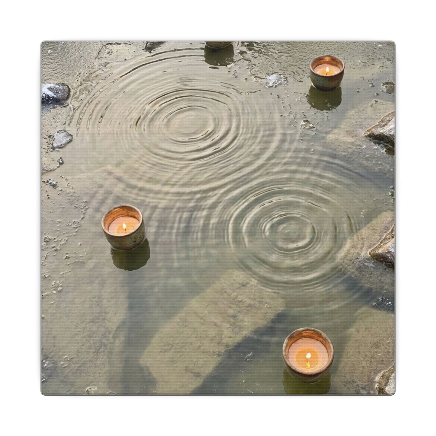 Water Ripple Canvas Art | Winter Japandi Japanese Pattern Art