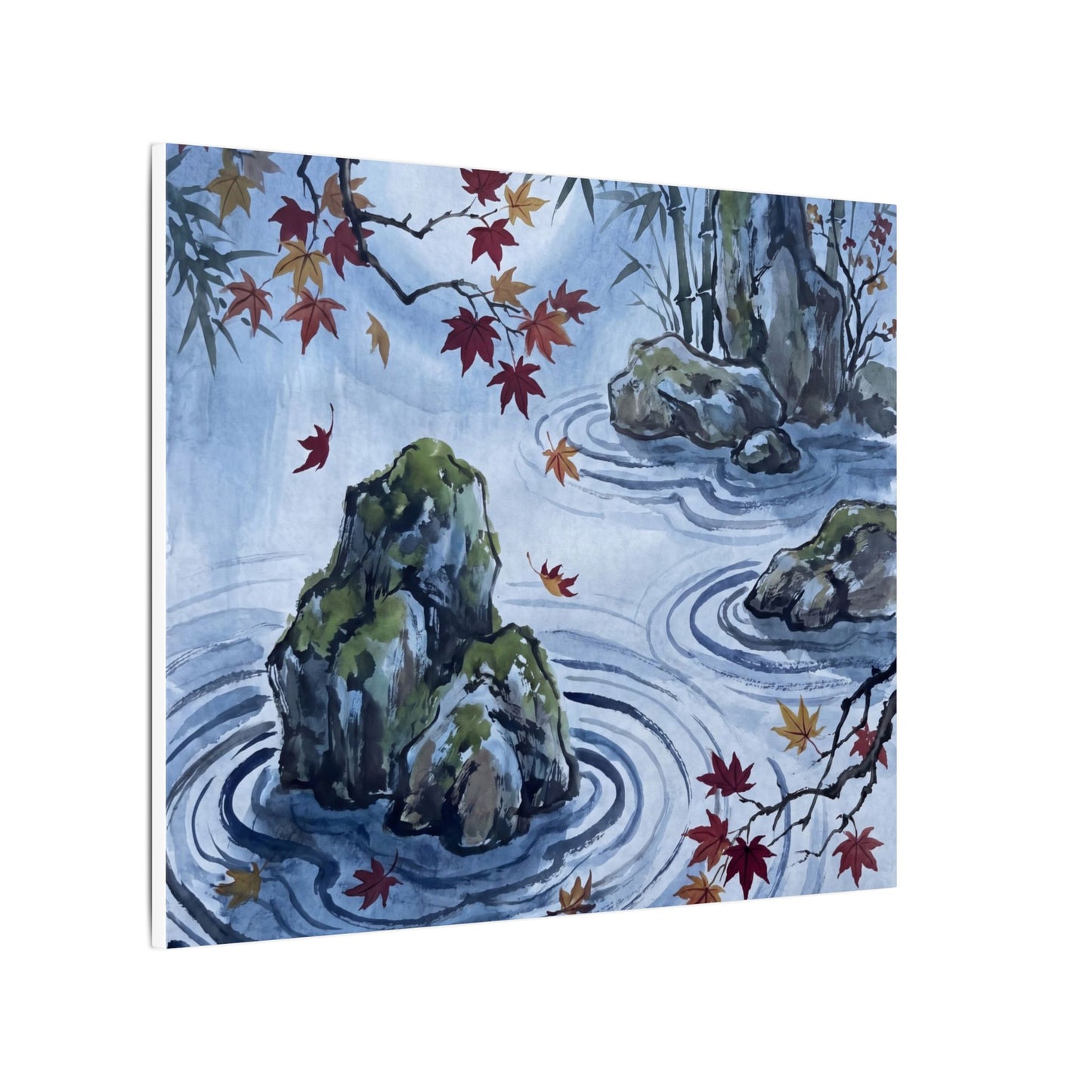 Rock Garden Autumn Canvas Art | Zen Tranquil Design