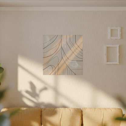 Shoji Screen Minimal Line Canvas Art | Warm Japandi Art