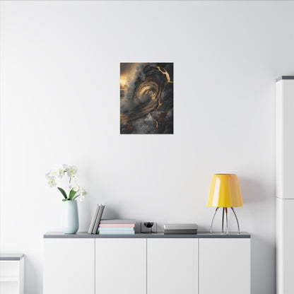 Kanso Ocean Wave Canvas Art - Kintsugi Gold Vein