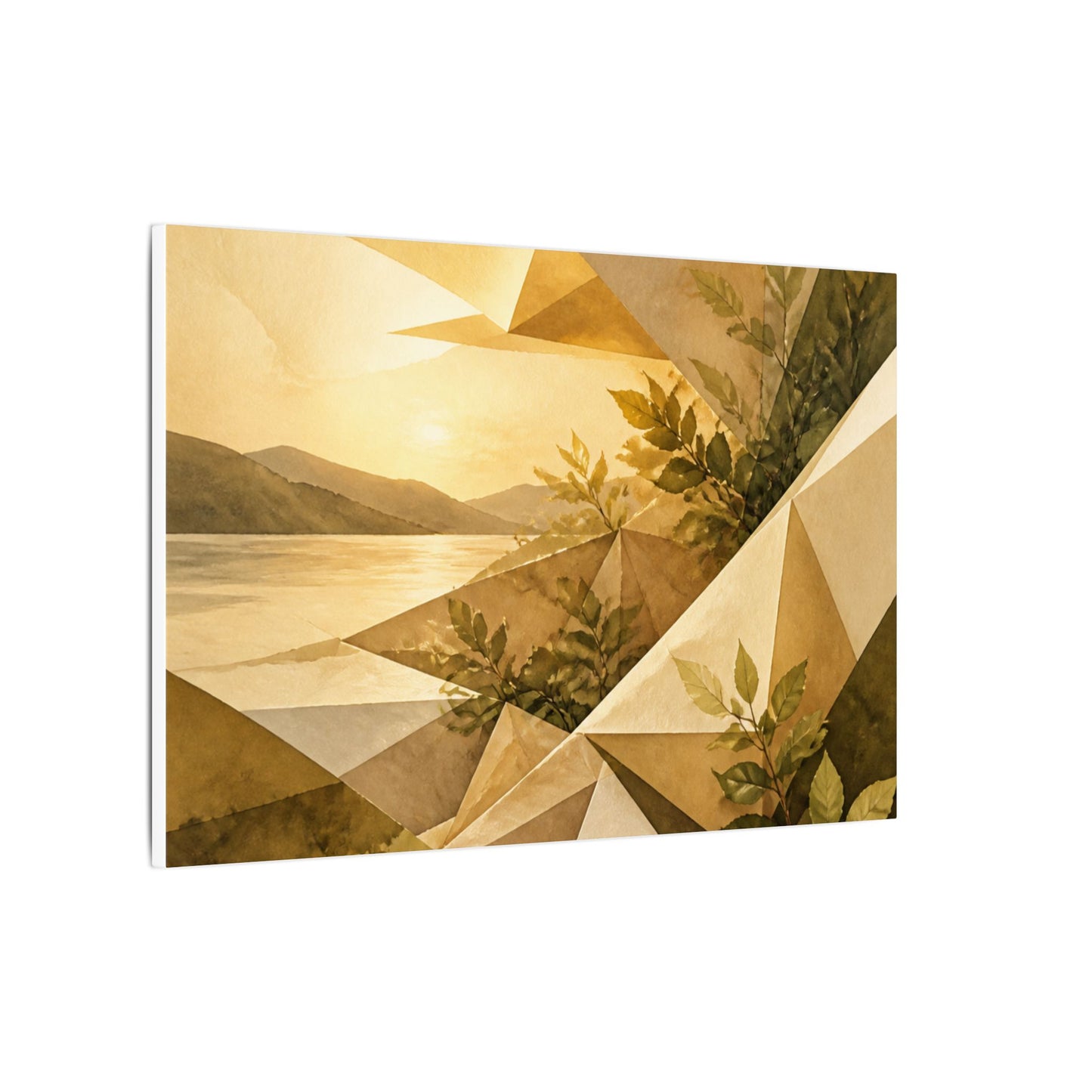 Golden Hour Paper Fold Canvas Art - Japandi Ma