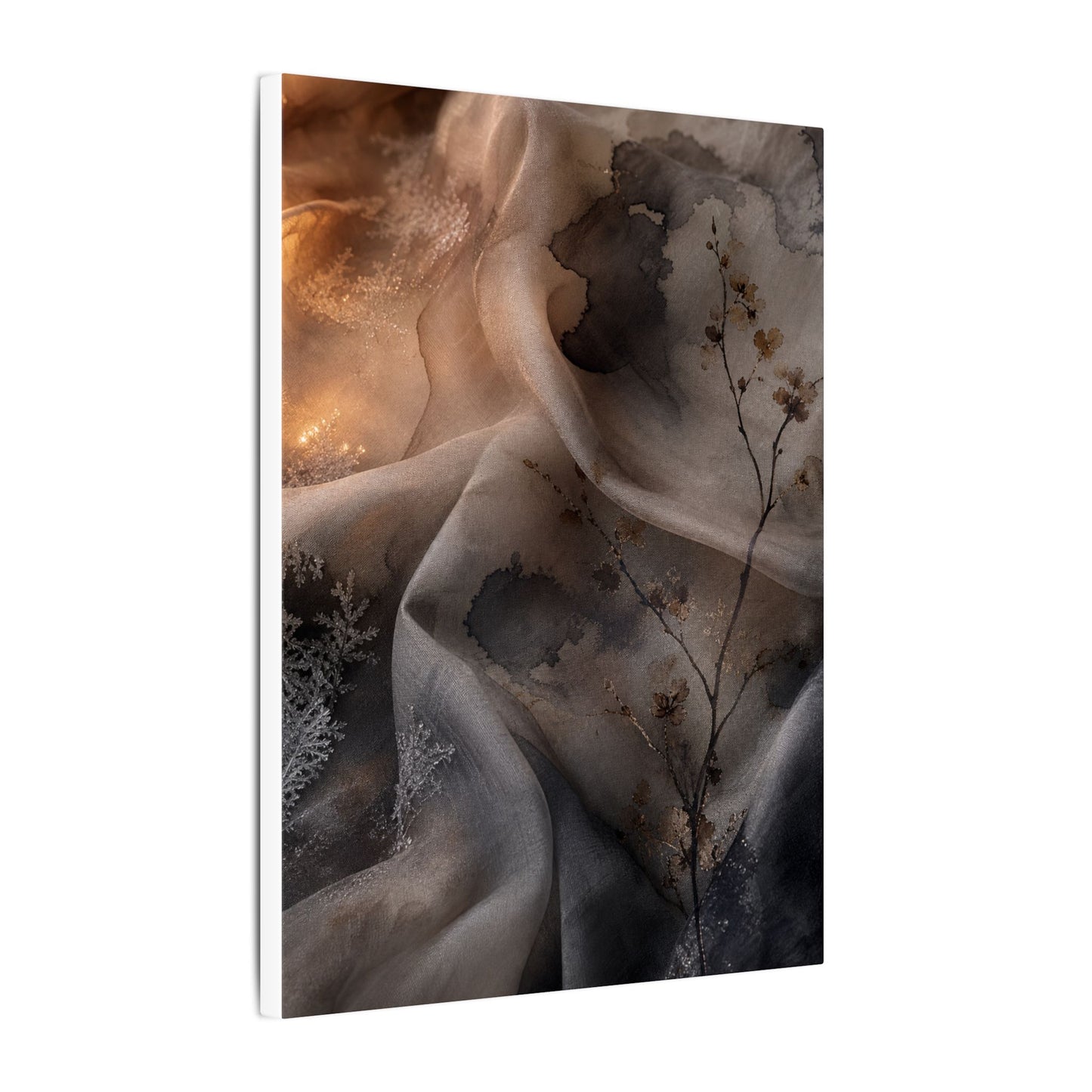 Japandi Silk Drape in Candlelight | Watercolor Canvas Art