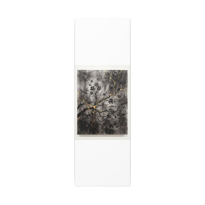 Kanso Cherry Blossom Canvas Art - Kintsugi Crackle Gold