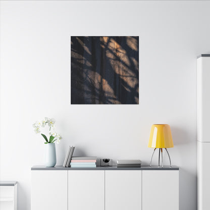 Dark Japandi Shadow Play in Golden Hour | Shadow Zen Canvas Art