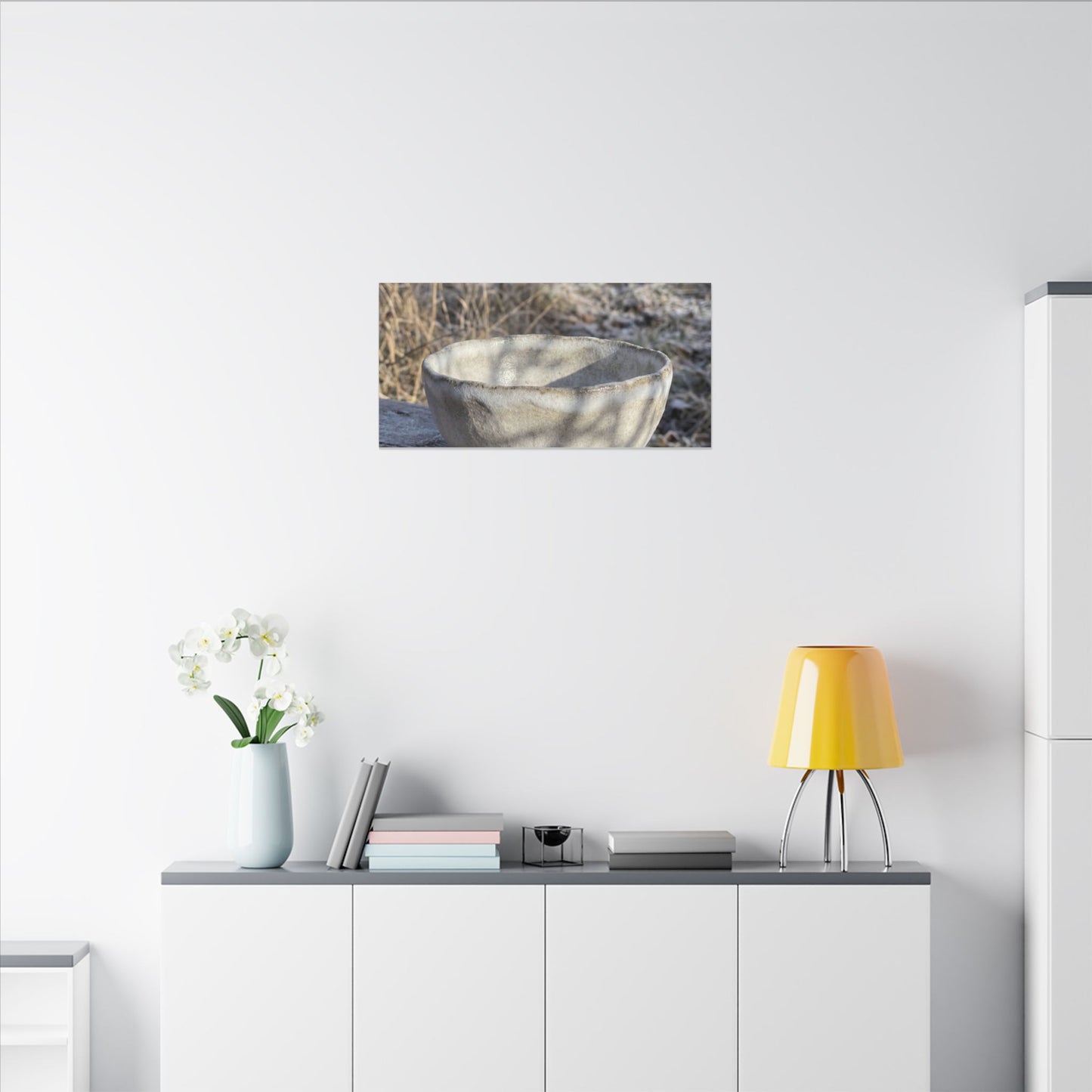 Dappled Ceramic Bowl Canvas Art - Japandi Fukinsei