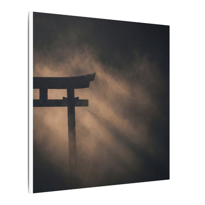 Torii Gate Shadow Zen Canvas Art | Bold Dark Japandi Art