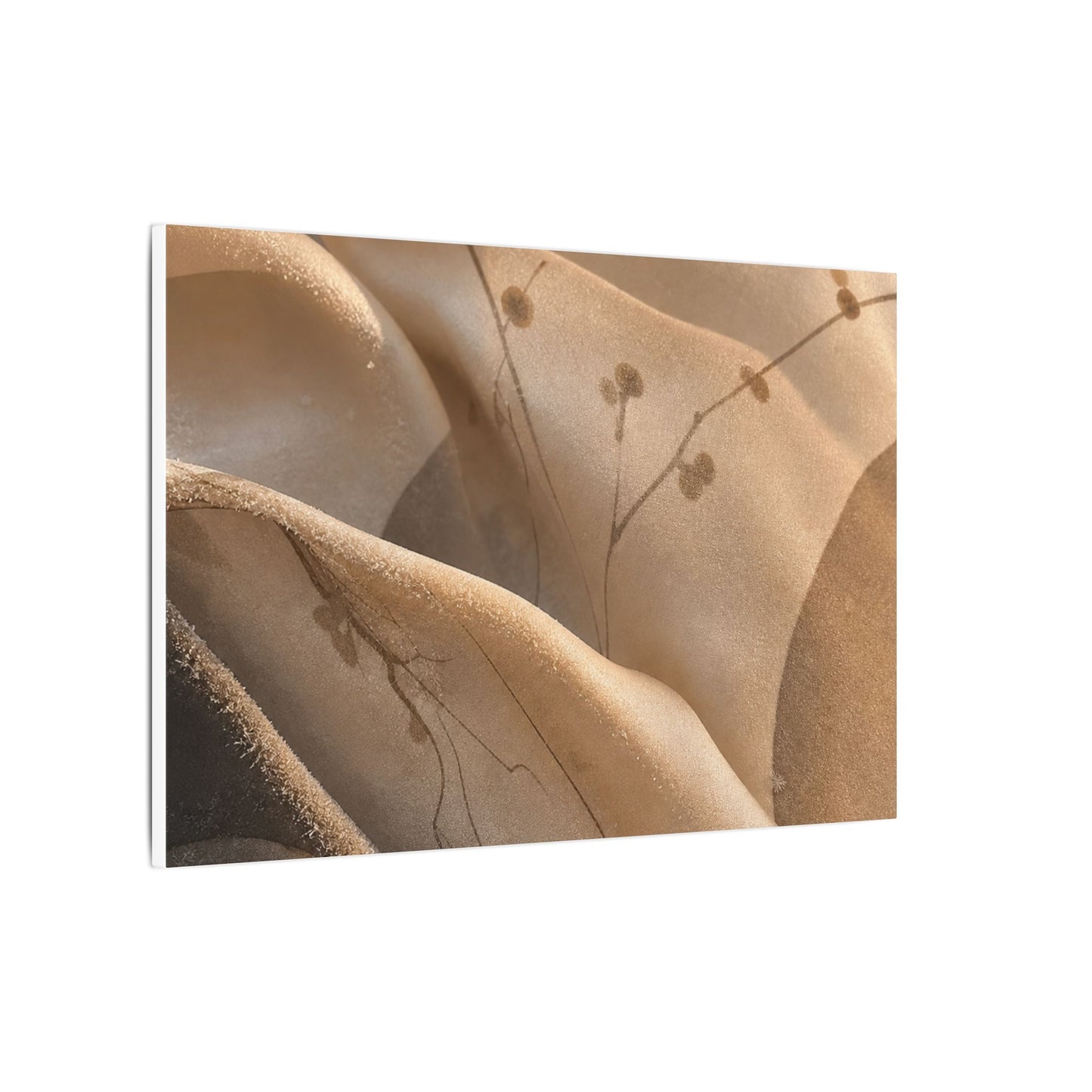 Japandi Silk Drape in Golden Hour | Japanese Pattern Canvas Art