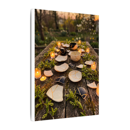 Broken Pottery Spring Canvas Art | Kintsugi Beautiful Design