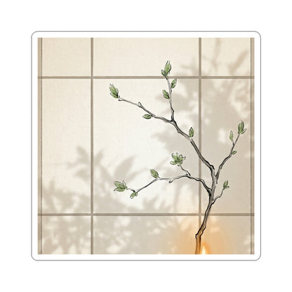 Shoji Screen Minimal Line Sticker | Elegant Japandi Art Art Print