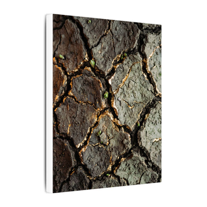 Earthy Cracked Earth Canvas Art - Japanese Pattern Japandi
