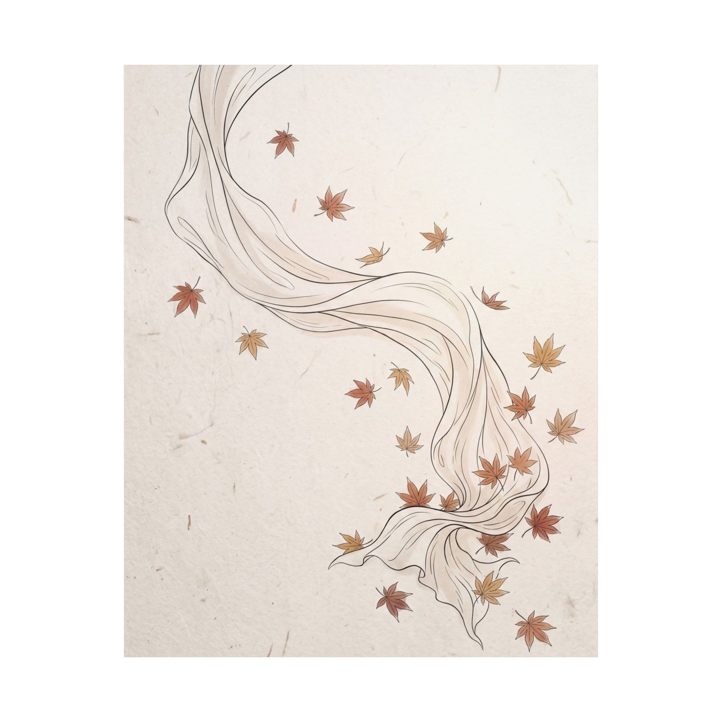 Silk Drape Minimal Line Wall Art Print | Elegant Japandi Art