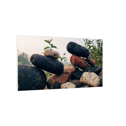 River Stones Canvas Art | Spring Kintsugi Broken Beauty Art