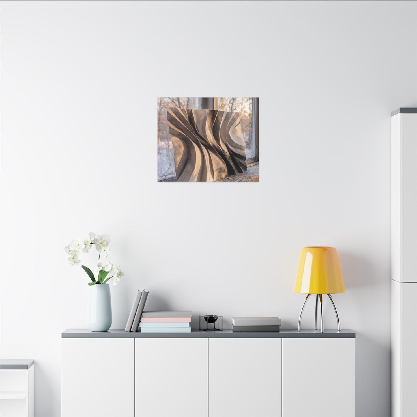 Mono No Aware Paper Fold Canvas Art - Japandi Minimal Line