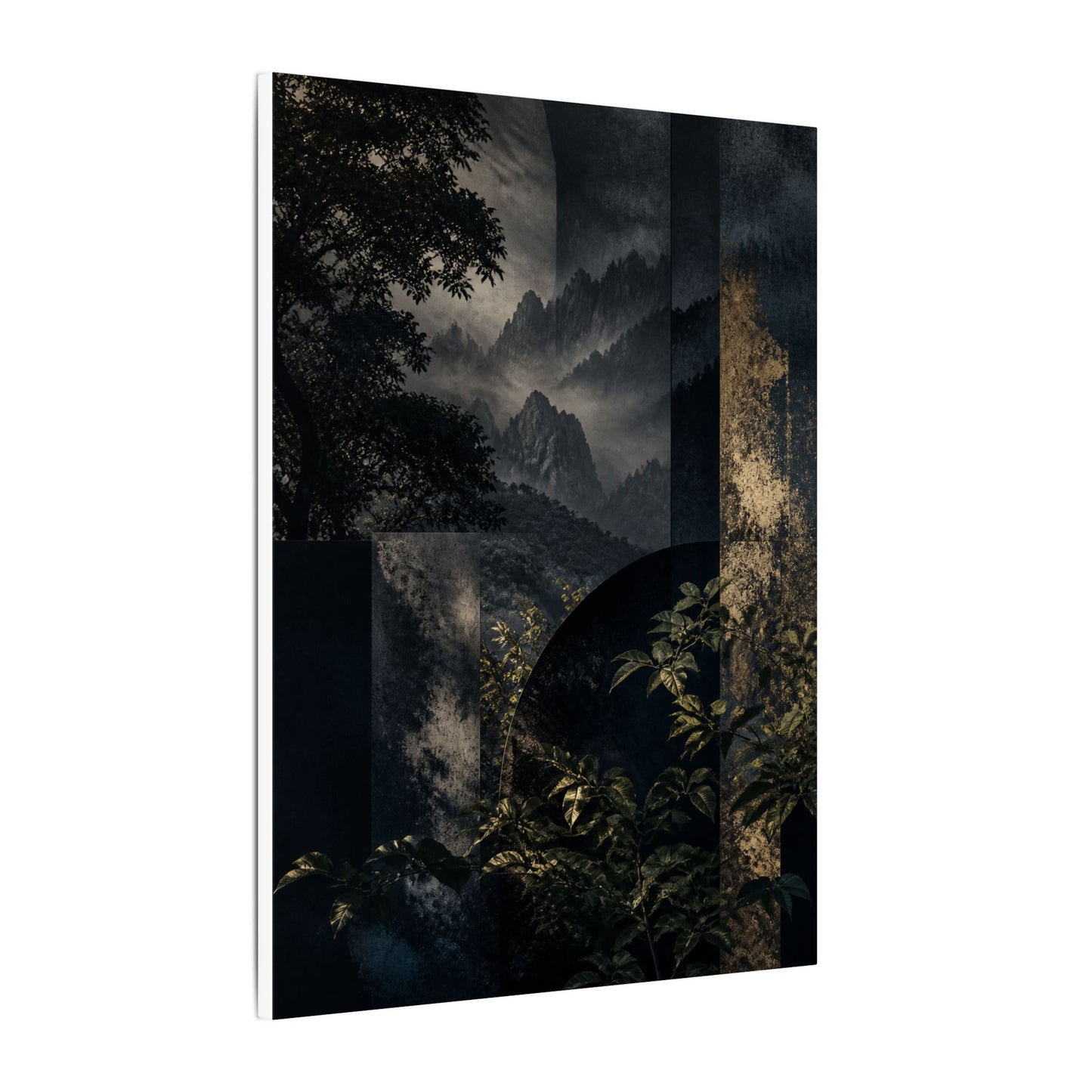 Mountain Mist Summer Canvas Art | Dark Japandi Atmospheric Design