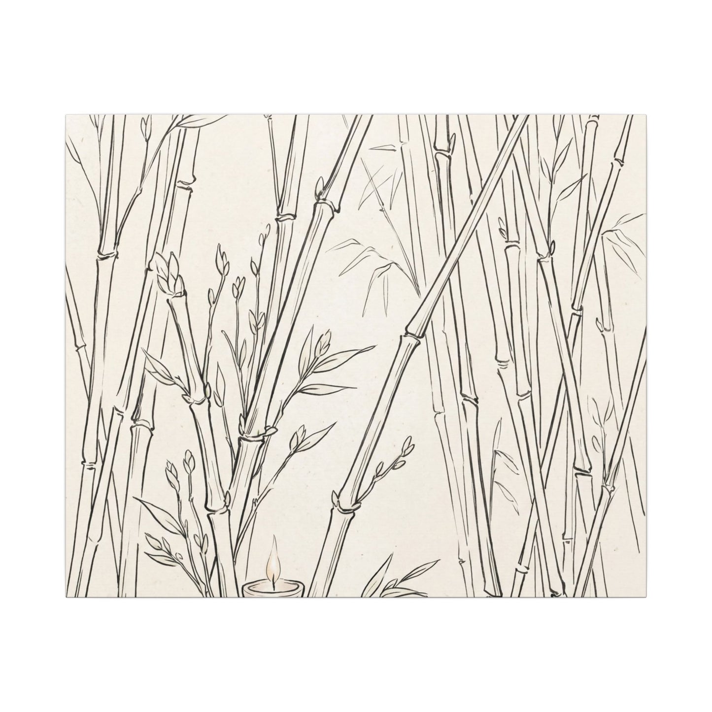 Candlelight Bamboo Grove Canvas Art - Japandi Fukinsei