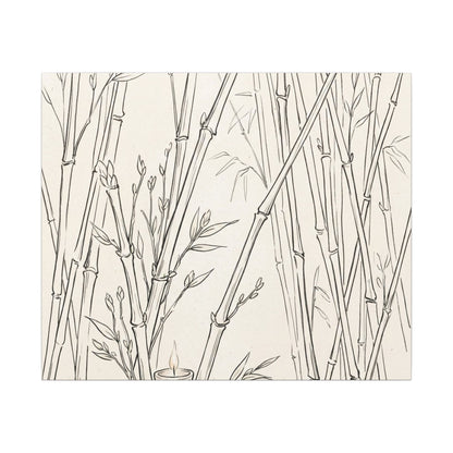 Candlelight Bamboo Grove Canvas Art - Japandi Fukinsei