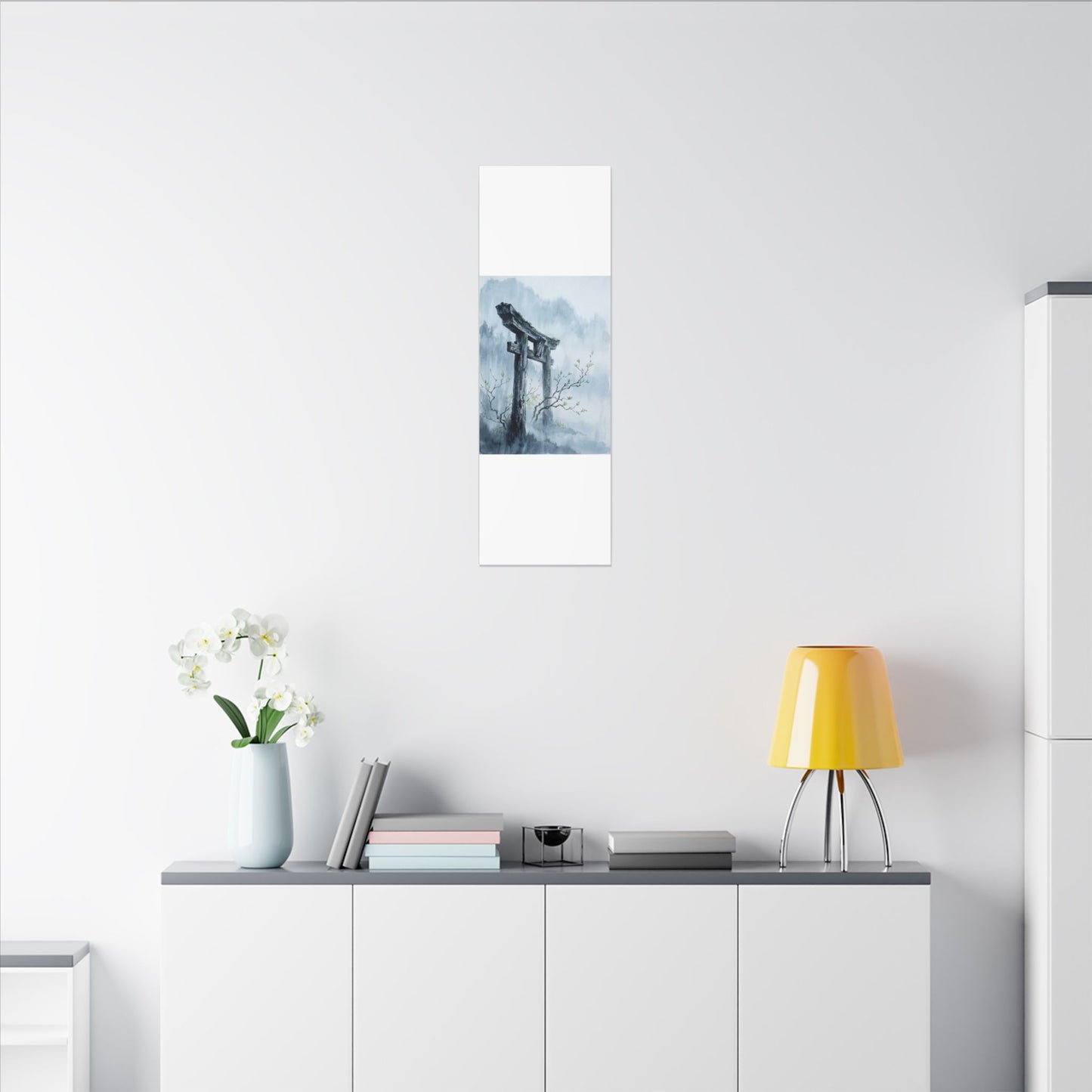 Torii Gate Canvas Art | Spring Zen Sumi E Art