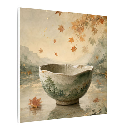 Autumn Ceramic Bowl Watercolor Canvas Art | Cozy Decor