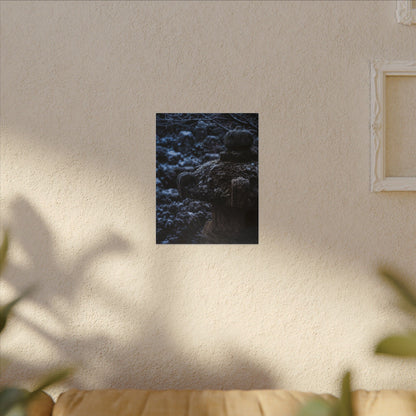 Moody Stone Lantern Canvas Art - Shadow Zen Dark Japandi