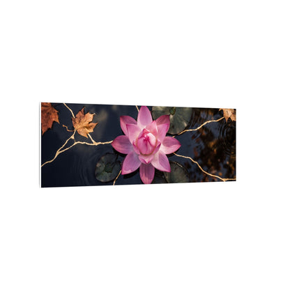 Ma Lotus Flower Canvas Art - Kintsugi Gold Vein