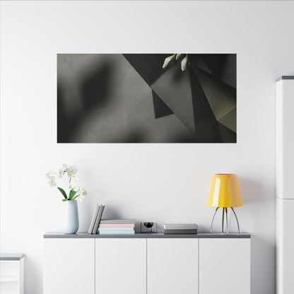 Paper Fold Moody Minimal Canvas Art | Luxurious Dark Japandi Art