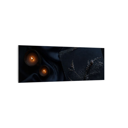 Candlelight Silk Drape Canvas Art - Dark Japandi Kanso