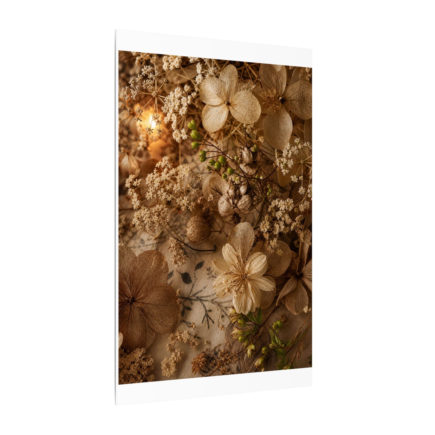Spring Dried Flowers Japanese Pattern Canvas Art | Earthy Decor