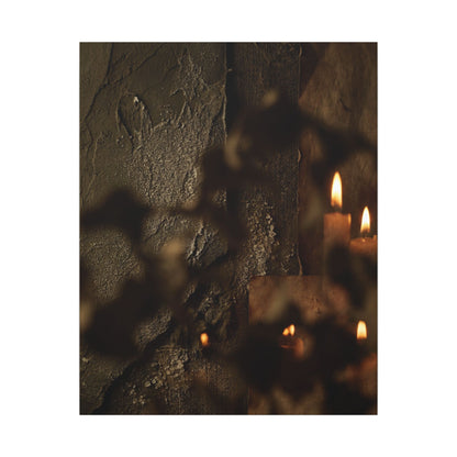 Shadow Play Dark Texture Canvas Art | Moody Dark Japandi Art