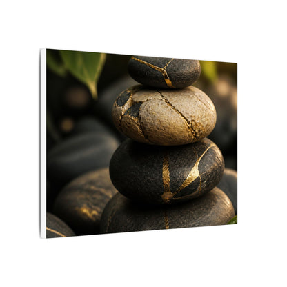 Summer River Stones Broken Beauty Canvas Art | Healing Decor