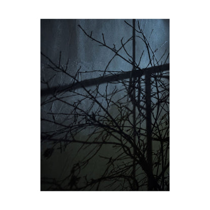 Shadow Play Winter Wall Art Print | Dark Japandi Luxurious Design
