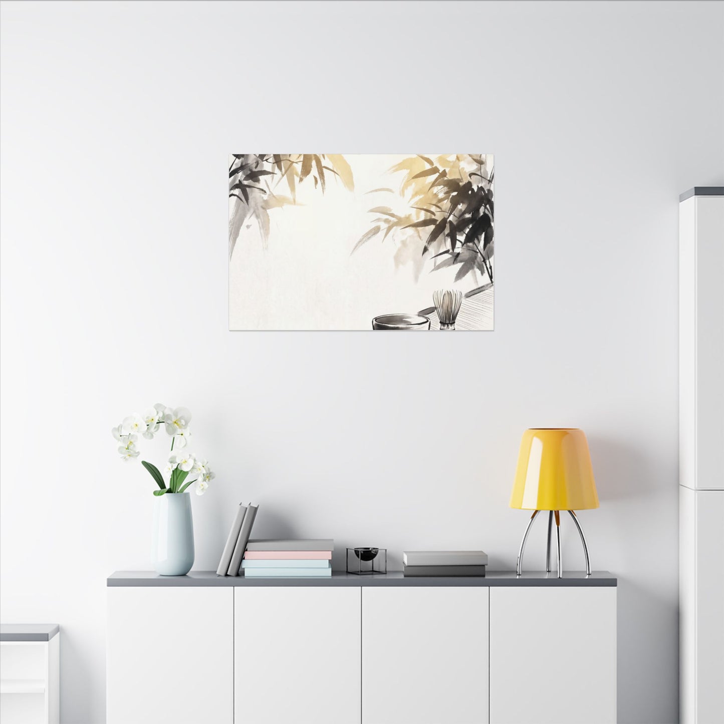 Tea Ceremony Sumi E Canvas Art | Serene Zen Art