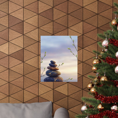 Spring River Stones Gold Vein Wall Art Print | Beautiful Decor