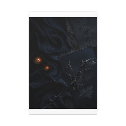 Candlelight Silk Drape Canvas Art - Dark Japandi Kanso