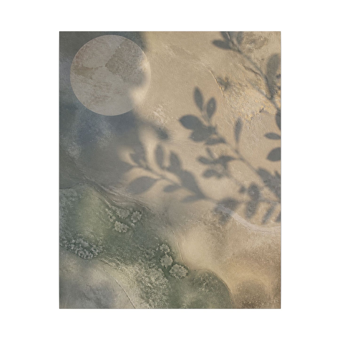 Japandi Shadow Play in Moonlight | Texture Canvas Art