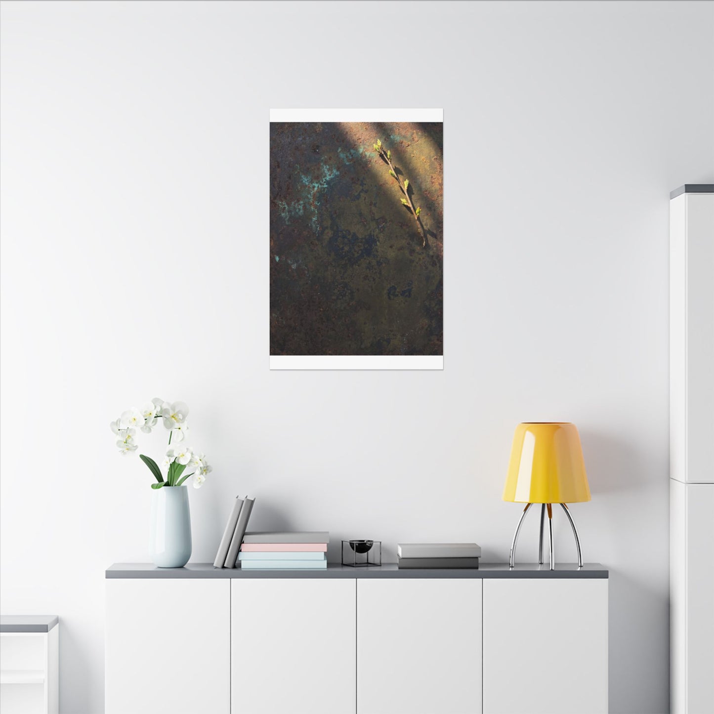 Golden Hour Rust Patina Canvas Art - Dark Japandi Ma