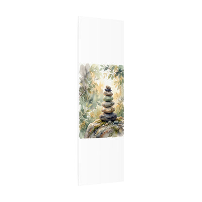 Golden Hour River Stones Canvas Art - Japandi Mono No Aware