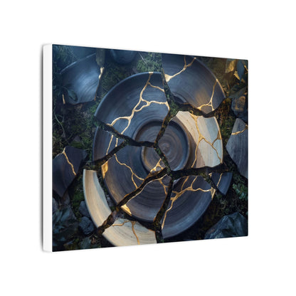 Resilient Broken Pottery Canvas Art - Gold Vein Kintsugi