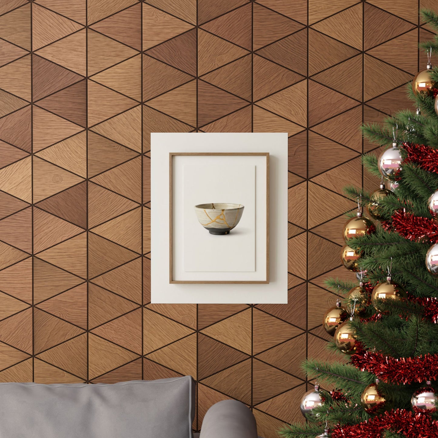 Kintsugi Charcoal Wall Art Print