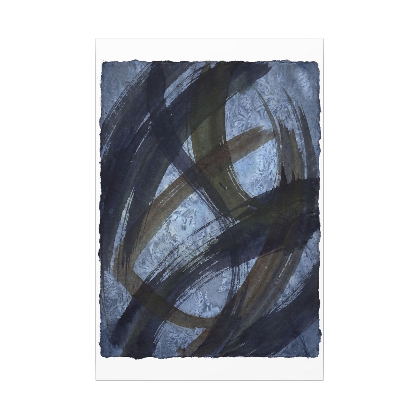Ink Brushstroke Canvas Art | Winter Dark Japandi Shadow Zen Art