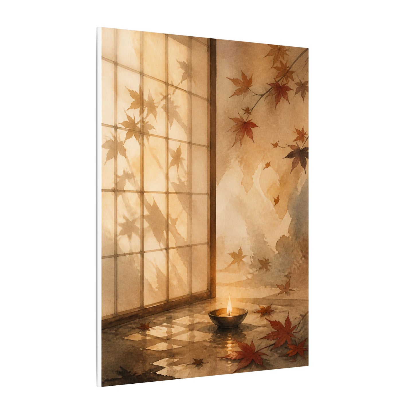 Candlelight Shoji Screen Canvas Art - Japandi Ma