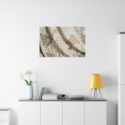 Silk Drape Canvas Art | Spring Japandi Japanese Pattern Art