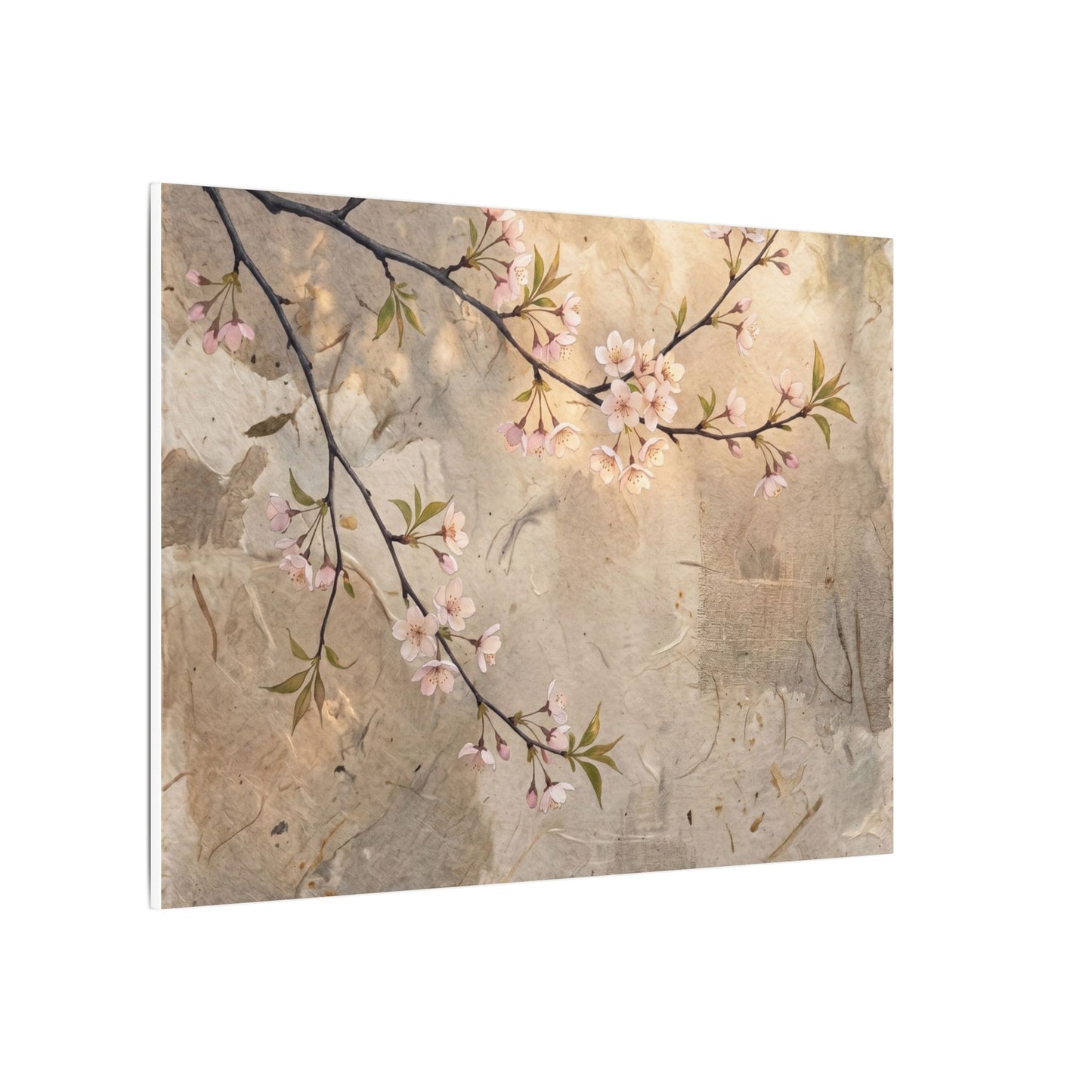 Summer Cherry Blossom Texture Canvas Art | Neutral Decor