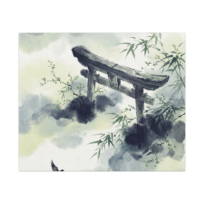 Torii Gate Sumi E Canvas Art | Serene Zen Art